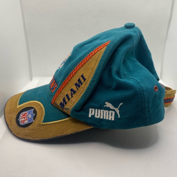 Vintage NFL Dolphins Teal and Tan Cap - Picture 2 of 5